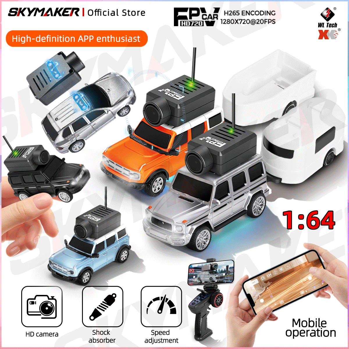 Rc Hobby Grade Cars - Wltoys Mini FPV APP Control Car
