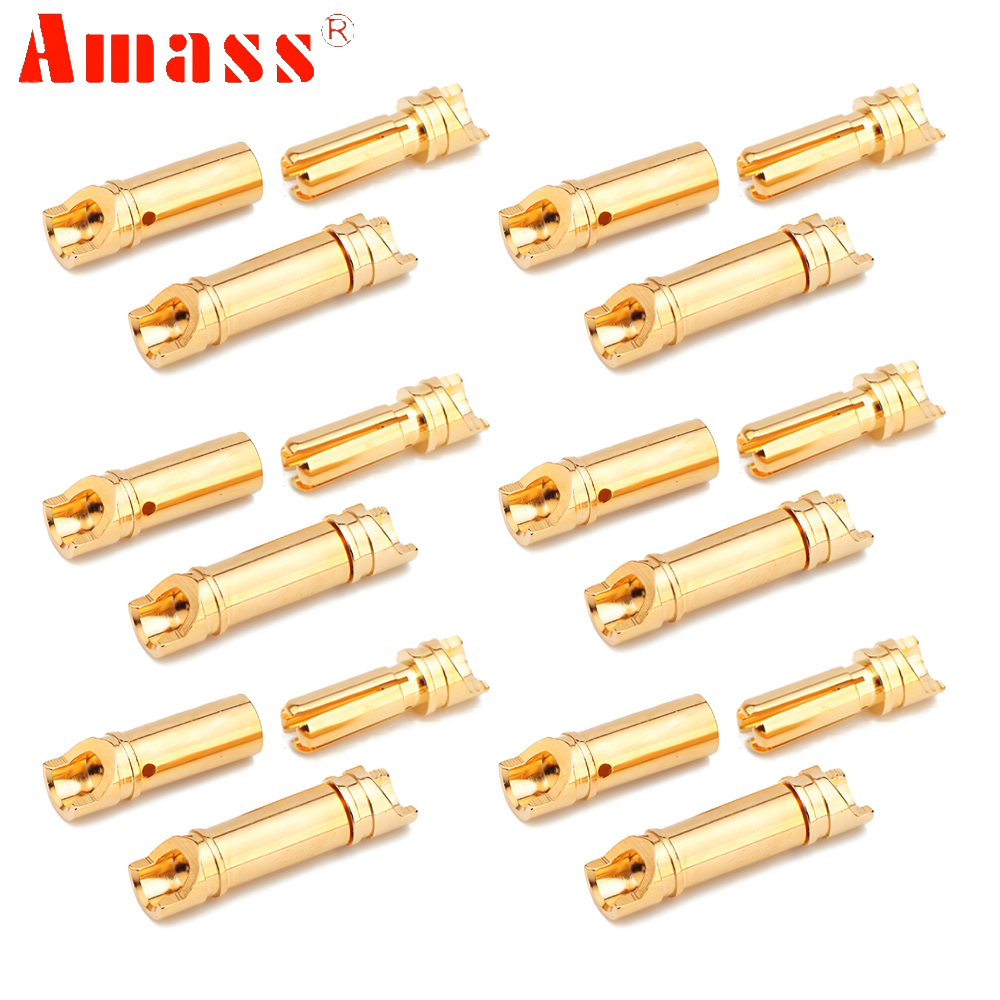 5pair/lot Amass 3.5mm 4mm Gold - огляд і ціна Rc Hobbyking